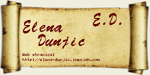Elena Dunjić vizit kartica